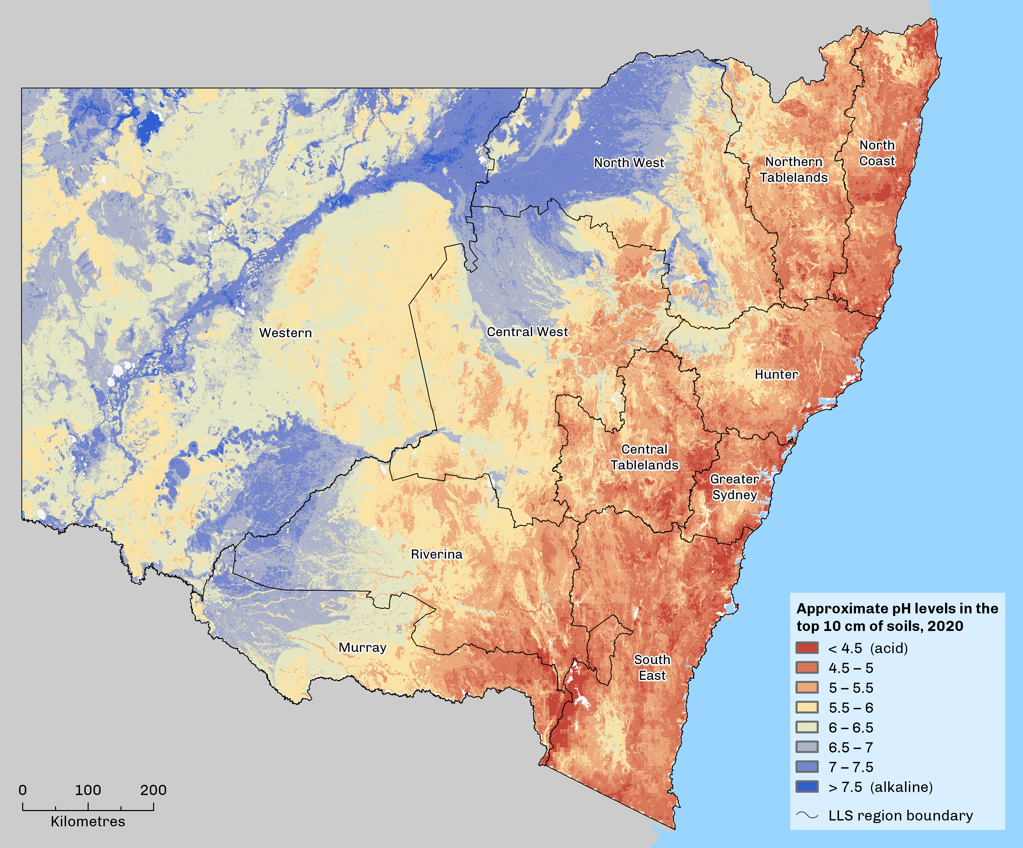 map showing soil ph in NSW